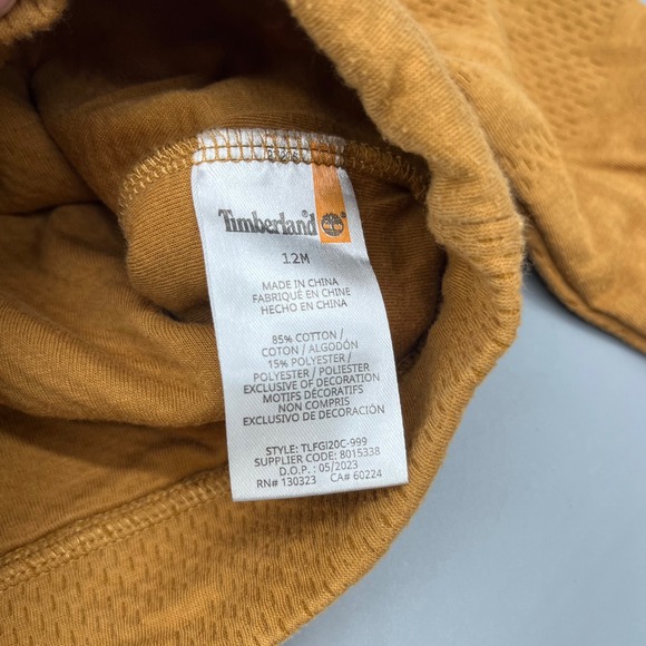 Timberland Logo Sweater 12M Burnt Orange Baby Pullover Textured Long Sleeve - Picture 4 of 6